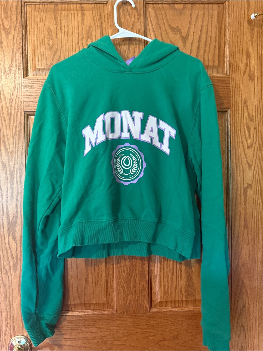 MONAT Green Cropped Hoodie Sweatshirt
